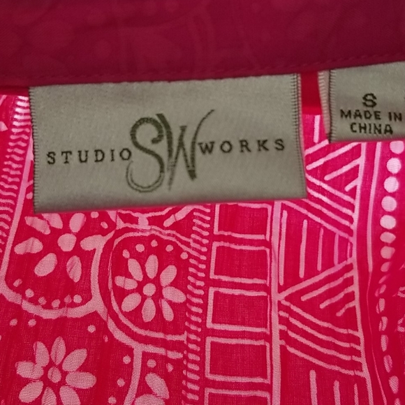 STUDIO WORKS Bright PINK 👚 button Shirt & Tank 💟 - Picture 6 of 8